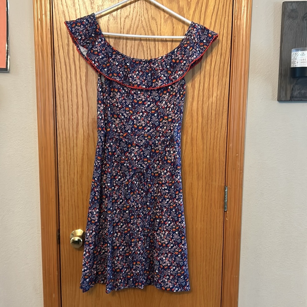 Boden Off the Shoulder Floral Dress Sz 8R 8 - Picture 4 of 6